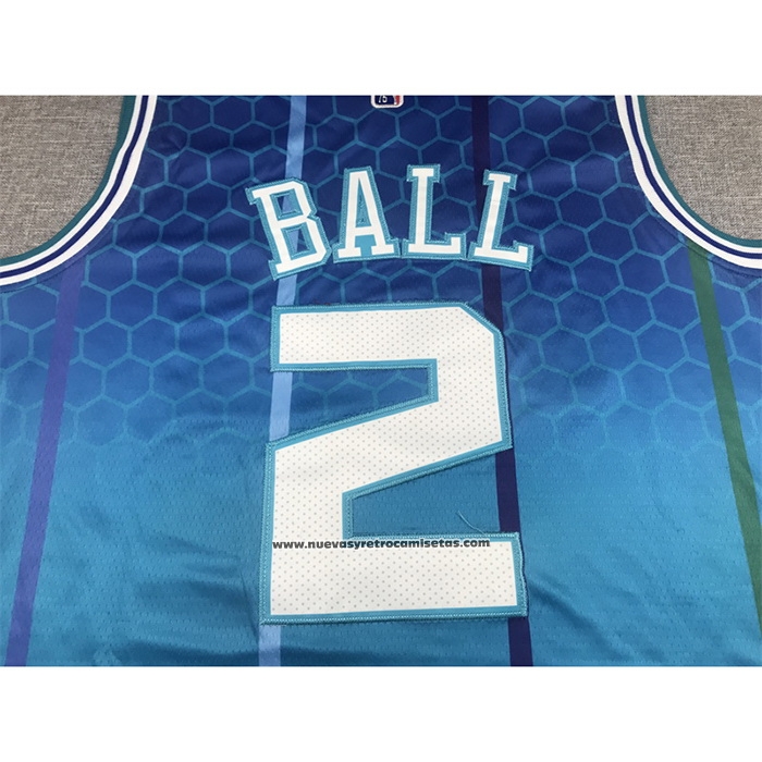 Maglia Charlotte Hornets LaMelo Ball #2 Citta 2021-22 Blu
